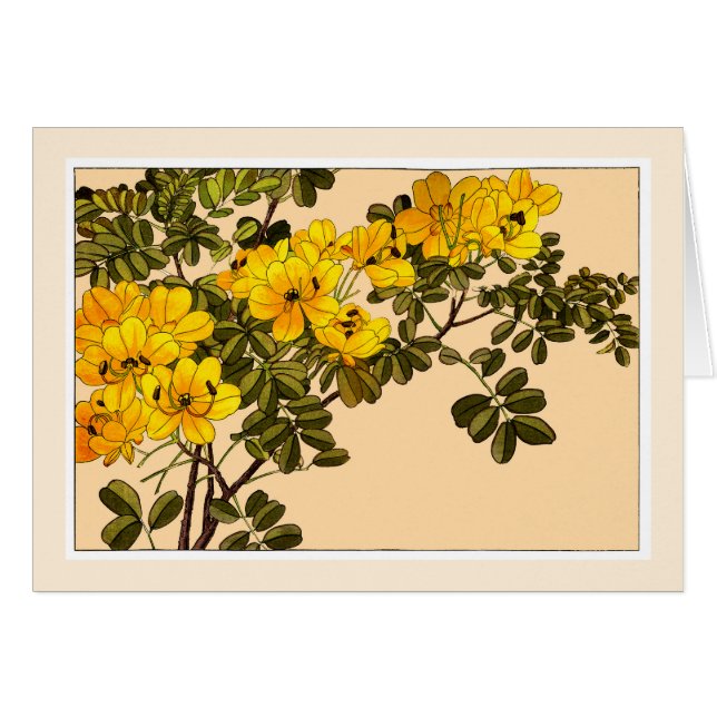 Yellow Allamanda Botanische Kunstkarte (Vorderseite (Horizontal))
