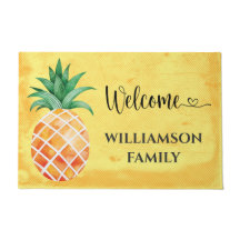 Yellow Aloha Island Ananas Mit Monogramm
