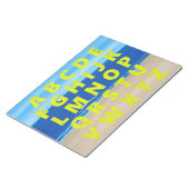 Yellow Alphabet Chart Sand Beach Sky Notepad Notizblock (angewinkelt)
