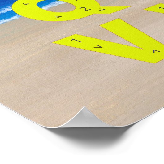 Yellow Alphabet Chart Sand Beach Sky Plakate (Ecke)