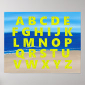 Yellow Alphabet Chart Sand Beach Sky Plakate (Vorne)