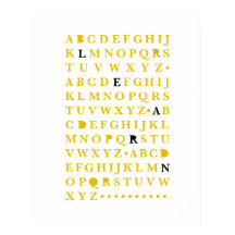 Yellow Alphabet lernen Letter Moderne Typografie A