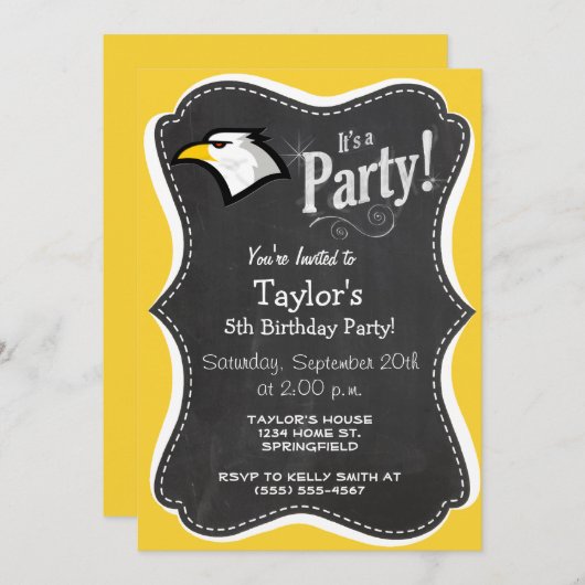 Yellow Amber Bald Eagle Einladung (Vorne/Hinten)