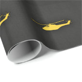 Yellow Amber Helicopter Geschenkpapier (Rolleneckpunkt)
