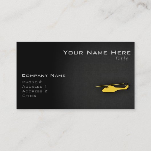 Yellow Amber Helicopter Visitenkarte (Vorderseite)