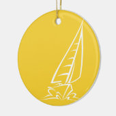 Yellow Amber Sailing Keramikornament (Links)