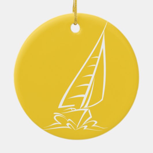 Yellow Amber Sailing Keramikornament (Hinten)