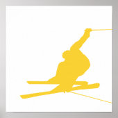 Yellow Amber Snow Ski Poster (Vorne)