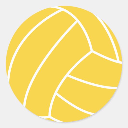 Yellow Amber Volleyball Runder Aufkleber (Vorderseite)
