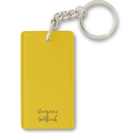 Yellow American Goldfinch Bird Painting Initials Schlüsselanhänger