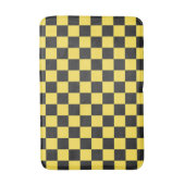 Yellow and black checkerboard pattern badematte (Vorderseite Vertikal)