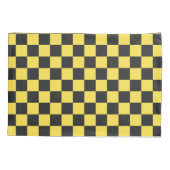 Yellow and black checkerboard pattern kissenbezug (Rückseite-Links)