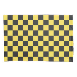 Yellow and black checkerboard pattern kissenbezug