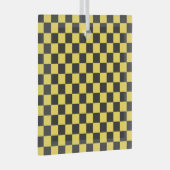 Yellow and black checkerboard pattern ornament aus glas (Vorderseite Rechts)