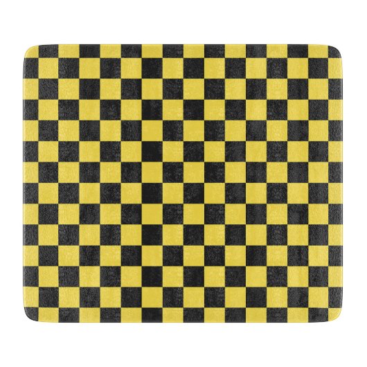 Yellow and black checkerboard pattern schneidebrett (Vorderseite)