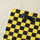 Yellow and black checkerboard pattern strandtuch (Beispiel)