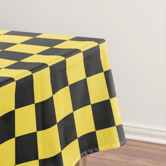 Yellow and black checkerboard pattern tischdecke (Beispiel)