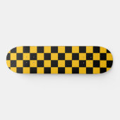 Yellow and Black Checkered Print Skateboard (Horizontal)