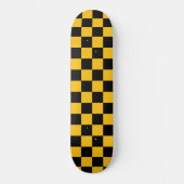 Yellow and Black Checkered Print Skateboard (Vorderseite)