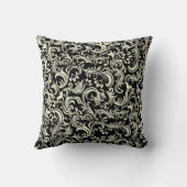 Yellow and Black Damask Personalized Kissen (Rückseite)