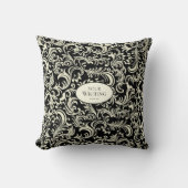 Yellow and Black Damask Personalized Kissen (Vorderseite)