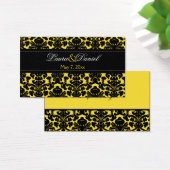 Yellow and Black Damask Wedding Favor Tag (Schreibtisch)