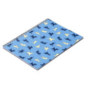 Yellow and Black Lab Puppies Blue Plain Notebook Notizblock (Linke Seite)