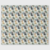 Yellow and Black Labrador Christmas Wrapping Paper Geschenkpapier (Flach)