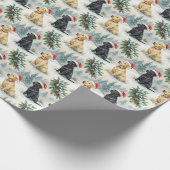 Yellow and Black Labrador Christmas Wrapping Paper Geschenkpapier (Ecke)