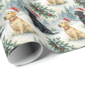 Yellow and Black Labrador Christmas Wrapping Paper Geschenkpapier (Rolleneckpunkt)