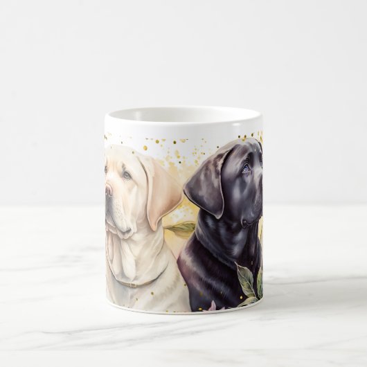 Yellow and Black Labrador Retrievers Kaffeetasse (Mittel)