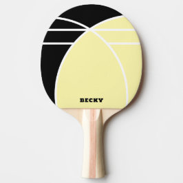 Yellow and Black Personalized Ping Pong Paddle Tischtennis Schläger
