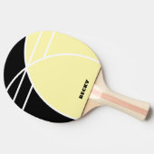 Yellow and Black Personalized Ping Pong Paddle Tischtennis Schläger (Seitenansicht)