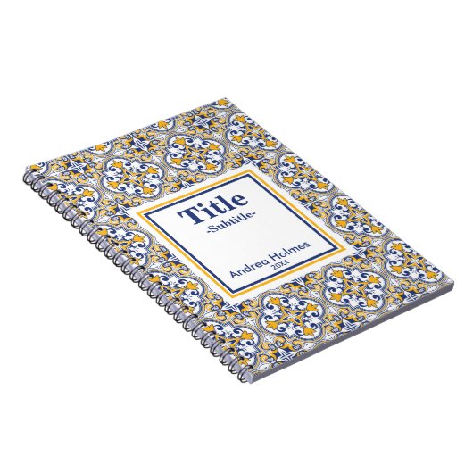 💙 💛 Yellow and blue Azulejos Notebook Notizblock (Rechte Seite)