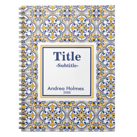 💙 💛 Yellow and blue Azulejos Notebook Notizblock (Vorderseite)