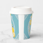 Yellow and blue fruit patterns AI art  Pappbecher (Links)