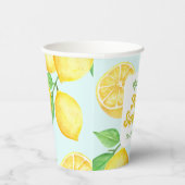 Yellow and Blue Lemon Baby Dusche Pappbecher (Rechts)