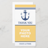 Yellow and Blue Nautic Foto Vielen Dank Dankeskarte (Vorne/Hinten)