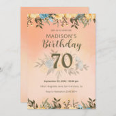 Yellow And Blue Roses Birthday Invitation Einladung (Vorne/Hinten)