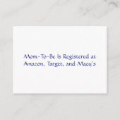 Yellow and Blue Rubber Duck Boy Baby Showdusche Begleitkarte (Rückseite)