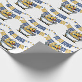 Yellow and Blue Rubber Duck Boy Baby Showdusche Geschenkpapier (Ecke)