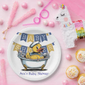 Yellow and Blue Rubber Duck Boy Baby Showdusche Pappteller (Party)