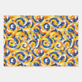 Yellow and Blue Starry Night Mosaic Glass Patterns Geschenkpapier Set (Vorderseite 3)