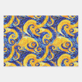 Yellow and Blue Starry Night Mosaic Glass Patterns Geschenkpapier Set (Vorderseite 2)