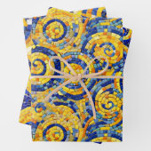 Yellow and Blue Starry Night Mosaic Glass Patterns Geschenkpapier Set (Beispiel)