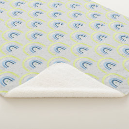 Yellow and Blue Stars and Rainbows Baby Boy Sherpadecke