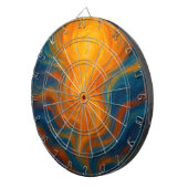 yellow and blue swirl sun energy abstract dartscheibe (Vorderseite rechts)