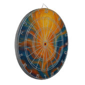yellow and blue swirl sun energy abstract dartscheibe (Vorderseite Links)