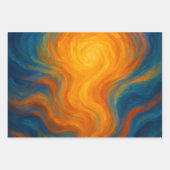 yellow and blue swirl sun energy abstract geschenkpapier set (Vorderseite 3)