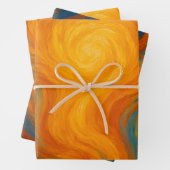 yellow and blue swirl sun energy abstract geschenkpapier set (Beispiel)